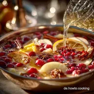 AdventsBowle mit Fr&uuml;chten Einfaches Rezept f&uuml;r spritzige Winterbowle
