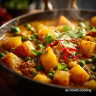 Aloo Matar Kartoffel Erbsen Curry Das BhunaGeheimnis f&uuml;r tiefes Aroma