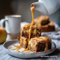 Apfel Blondies mit Karamell: Z&auml;her Kern Nussbutter