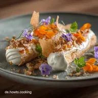 Bl&auml;tterteig Quarkstangen mit Vanillecreme und Scho: Knusprig einfach
