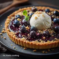 BlaubeerTarte mit Vanilleschmand und Streuseln Der perfekte rustikale Sonntagsgenuss