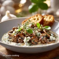 ChampignonRahmsauce mit Frischk&auml;se: Das blitzschnelle, s&auml;mige Rezept ohne Mehl