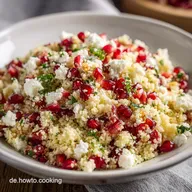 Couscous Salat mit Feta und Granatapfel in 15 Min