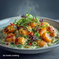 Gnocchi K&uuml;rbis Auflauf mit Lauch: Cremiger Seelenw&auml;rmer