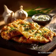 Einfaches Fladenbrot mit Knoblauchdip: Knusprig Schnell