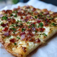 Flammkuchen mit Speck, der hei&szlig; oder kalt einfach mega schmeckt in 27 Minuten