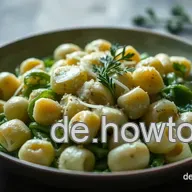 Gebratener gr&uuml;ner Spargel mit Gnocchi: Blitzrezept mit Knusper!