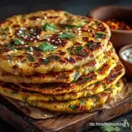 Gobi Paratha Rezept Das goldbraune indische Blumenkohl Fladenbrot