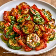 Mediterraner Grillsalat mit Basilikum&ouml;l