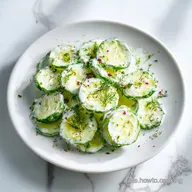 Gurkensalat mit Joghurt Dressing &ndash; Rezept f&uuml;r 4 Portionen