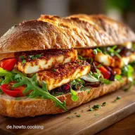 Knuspriges Halloumi Baguette S&uuml;&szlig;scharf in 25 Minuten