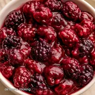 Karamellisiertes Brombeerkompott mit Vanille