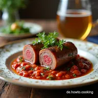 Omas Beste Klassische Rinder Rouladen in Rotweinso&szlig;e