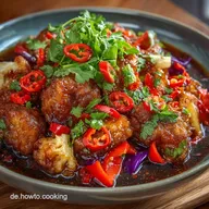Aromatische Gemse Manchurian IndoChinesischer StreetfoodGenuss