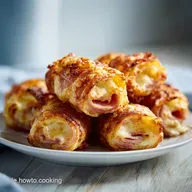 Einfacher Low Carb Snack mit K&auml;se und Schinken in 15 Min.