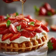 No Bake Waffelkuchen mit Erdbeeren: Cremiger Sommer-Traum in 20 Minuten vorbereitet.