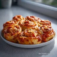 Pizzaschnecken aus Hefeteig f&uuml;r 16 Portionen