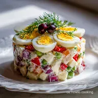 Russischer Salat: Cremig und Kartoffelbetont