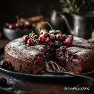 Saftiger KirschSchokoladenkuchen vom Blech Dunkle Versuchung