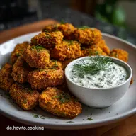 Vegane FischNuggets mit DillDip Vegetarische mahlzeiten: Ultra-Knusprig