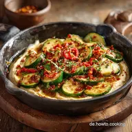 Zucchini Gericht mit Knoblauch Chili und Hummus: Das scharfe Blitzgericht