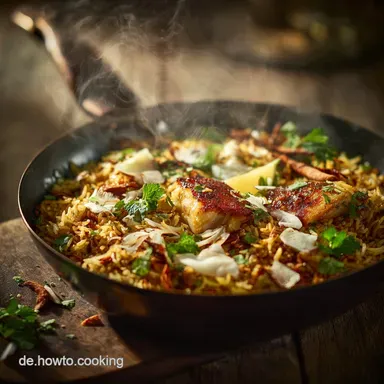 Fisch Biriyani: Das beste aromatische Rezept zum Selbermachen Rezeptkarte