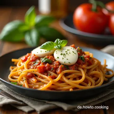 BlitzNudeln Pasta Pronto Rosso Schnelles Mittagessen für die Familie Rezeptkarte