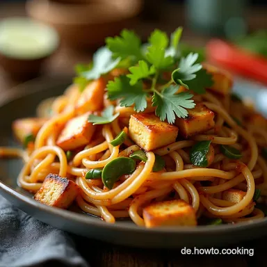 Vegetarisches Pad Thai Authentisch in 30 Minuten selber machen Rezeptkarte