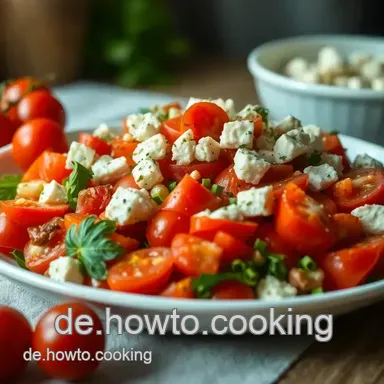 Erfrischender bulgarischer Schopska Salat &ndash; Der perfekte Sommergenuss Rezeptkarte