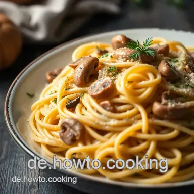 Cremige Champignon Nudeln: Mein Familien-Rezept! Rezeptkarte