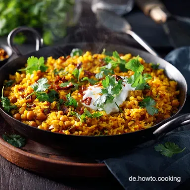 Chana Dal Pilau Linsenreis Perfekt lockerer indischer Gew&uuml;rzReis Rezeptkarte