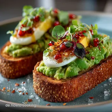 Avocado Ei Stulle Cremiges 16MinutenRezept f&uuml;r FeierabendGl&uuml;ck Rezeptkarte