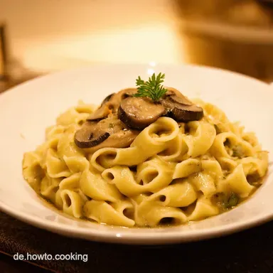 Cremige Champignonso&szlig;e Nudeln Mein Soulfood Rezept Rezeptkarte