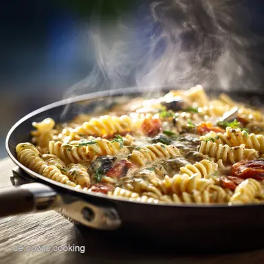 OnePot Pasta Das schnelle FeierabendWunder cremig nur 35 Minuten Rezeptkarte