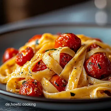 Cremige SonnentraumPasta Vegan Einfach Rezeptkarte