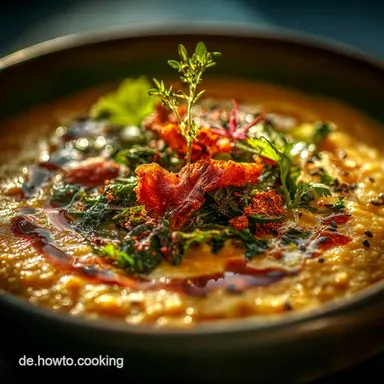 Cremiges Mung Dal Curry Indischer Seelenw&auml;rmer mit dem perfekten Tadka Rezeptkarte