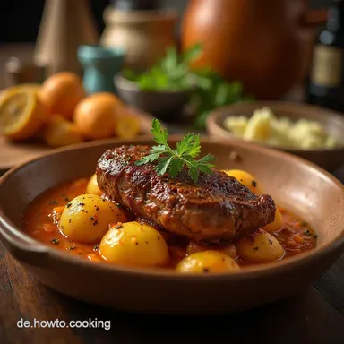 Bauerntopf mit Hackfleisch Omas deftiges Kartoffelgericht Rezeptkarte