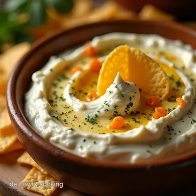Bester SauerrahmDip für Chips Das Geheimnis des perfekten HeimkinoDips Rezeptkarte