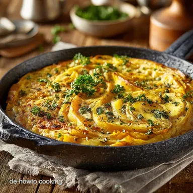 K&uuml;rbis Frittata: Das cremige Herbst Frittata Rezept mit Ziegenk&auml;se Rezeptkarte