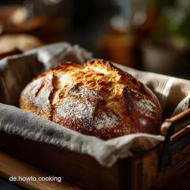 Einfachstes Brot backen f&uuml;r Anf&auml;nger: Kein Kneten, nur Geduld Rezeptkarte