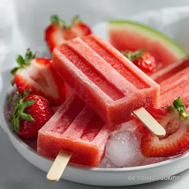 Erdbeer-Wassermelonen-Eis am Stiel (Fruchteis) Rezept f&uuml;rs Baby in 2025 - Ohne Zucker Rezeptkarte