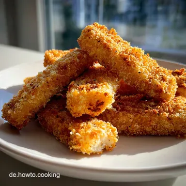 Fischst&auml;bchen Hei&szlig;luftfritteuse: Zubereitung f&uuml;r Crispy Fischst&auml;bchen Rezeptkarte