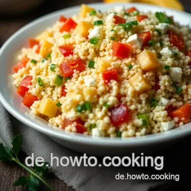 Frischer Couscous Salat mit Granatapfel: Perfekt f&uuml;r Grillabende! Rezeptkarte