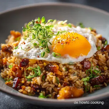Gebratener Reis mit Ei und Gem&uuml;se 10 Minuten Fried Rice Rezept vom Chef Rezeptkarte