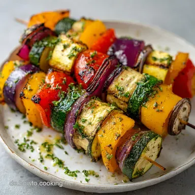 Gemuese Spiesschen vom Grill: f&uuml;r 4 Rezeptkarte