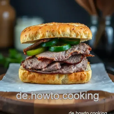Genusssandwich mit Rinderbraten: Perfekte Sandwich Rezepte f&uuml;r jeden Tag Rezeptkarte