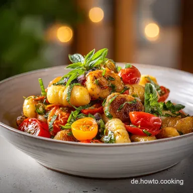 Gnocchi-Tomaten-Salat in 20 Min: Knusprig Rezeptkarte