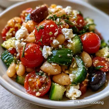 Griechischer Bohnensalat f&uuml;r 4 Personen Rezeptkarte