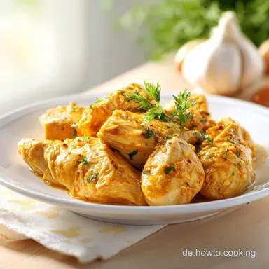 H&auml;hnchenfilet in cremiger Knoblauchsauce: In 20 Minuten servierbereit Rezeptkarte