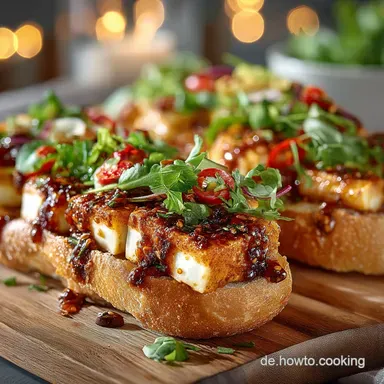 Knuspriges Halloumi Baguette Süßscharf in 25 Minuten Rezeptkarte